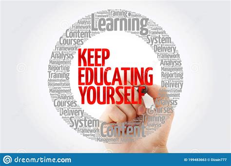 Keep Educating Yourself Circle Word Cloud Stock Image Image Of