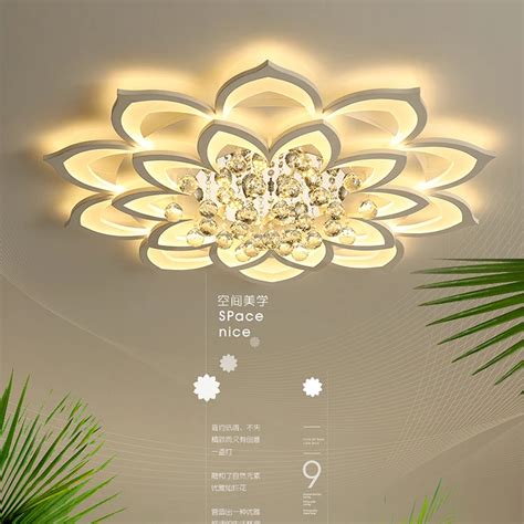 Iralan Crystal Luxury Lotus Lustre Led Ceiling Chandelier For Living