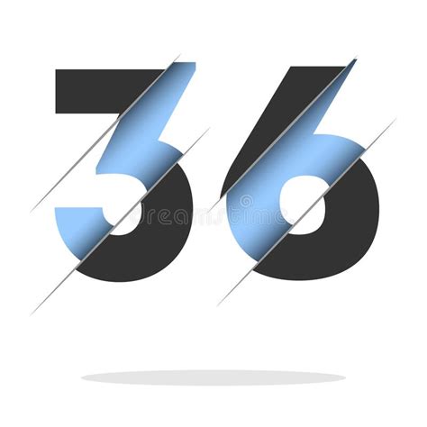 36 Number 3d Cut Design Icon For Celebration Design Vector