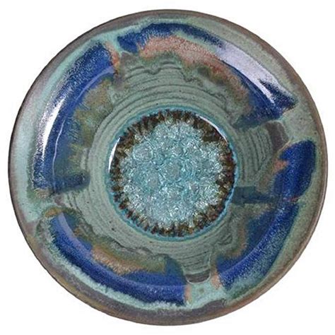Extra Large Centerpiece Bowl With Glass Detail Blue