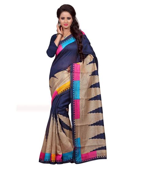 Sonakshi Designer Sarees Blue Bhagalpuri Silk Saree Buy Sonakshi Designer Sarees Blue