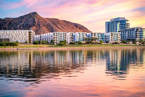 Tempe Town Lake Glistening At Sunset Everest Holdings