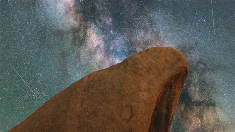 Download Wallpaper 2560x1440 Rocks Nebula Starry Sky Stars Space