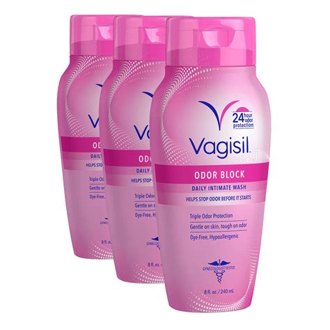 Vagisil Odor Block Daily Intimate Vaginal Feminine Wash 12 Oz 3 Pack
