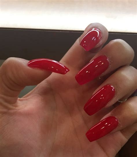 perfect nails gorgeous nails pretty nails hot nails square gel nails long red nails long