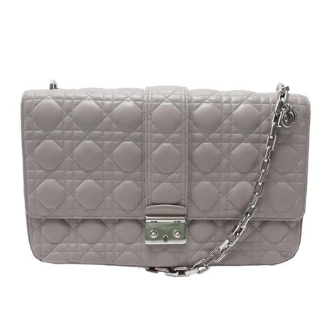 Sac A Main Christian Dior Miss M En Cuir Cannage Taupe