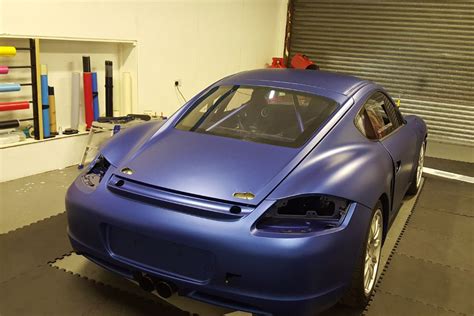 Car Wrapping Porsche In Blue Matt Metallic Wrap Your Car Car Wrap Car