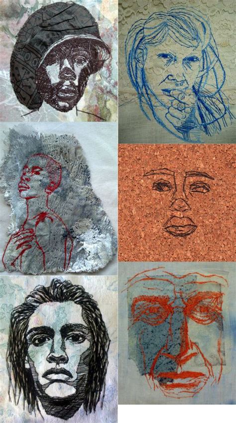 Stitch Faces 30 Down20 To Go Thread Art Stitch Textile Art