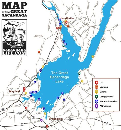 Great Sacandaga Lake Map Boating Lake Life Pinterest