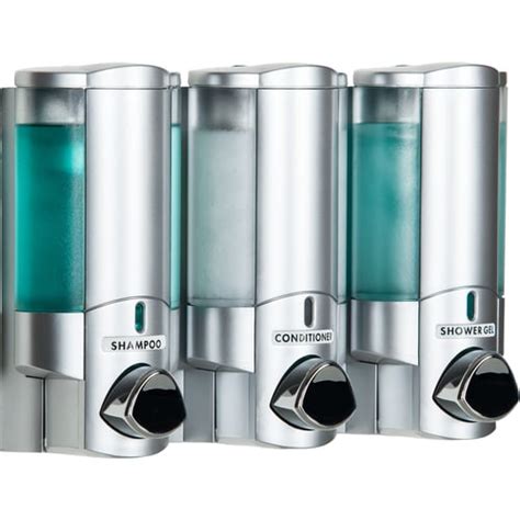 Aviva Amenity Dispenser 3 Chamber Satin Silver Amenity Dispensers And Fixtures Bulk