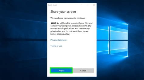 Quick Assist Remote Desktop App Available To Win10