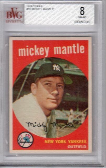 1959 Topps Mickey Mantle 10 Baseball Card For Sale Online Ebay