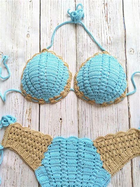 Handmade Crocheted Bikini Soft Cotton Yarn Crochet Bikini Etsy