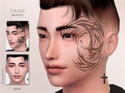 The Sims Resource Yami Tattoos N17 Asian Tattoos Face Tattoos The