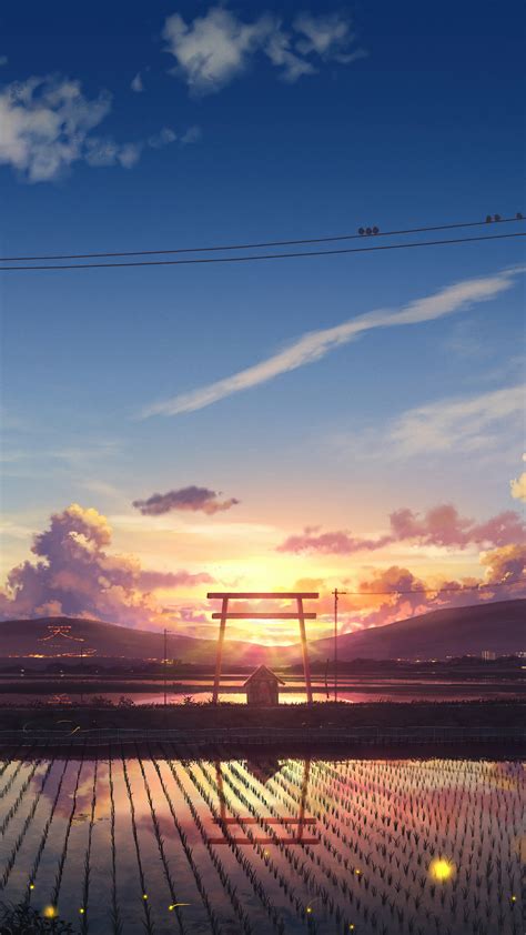 Sunrise Anime Scenery Paddy Field Farm 4k 42412 Wallpaper Pc