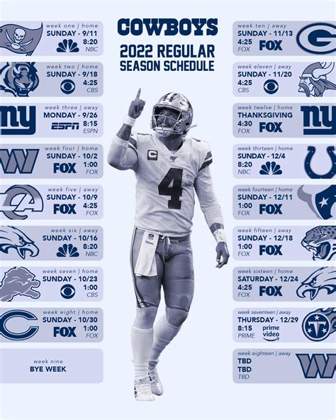 Printable 2022 Regular Season Schedule Rcowboys
