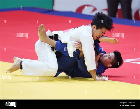 South Koreas Chagrim An White And Japans Shohei Ono Fight During