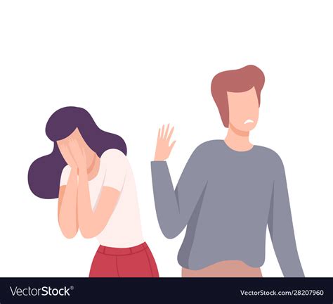 Young Man Rejects Feelings Of Loving Girl Vector Image