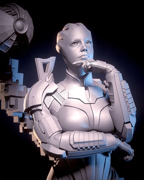 Mass Effect Fanart Liara Tsoni 3d Print Model Pose 2 3d Model 3d