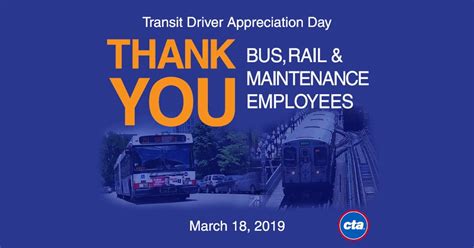 Cta Encourages Riders To Offer A “thank You” On Transit Driver Appreciation Day 2019 R Chicago