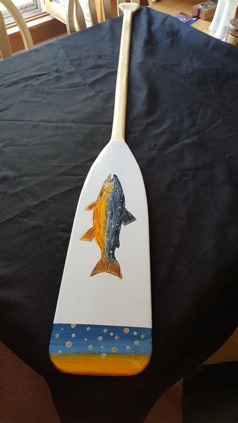 Hand Painted Full Size Canoe Paddle Etsy Painted Oars Paddles Wooden