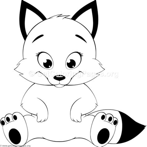 The fox is an intelligent, curious animal with brilliant hunting skills and a beautiful coat. Funny Baby Fox Coloring Pages - GetColoringPages.org