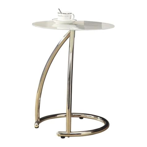Monarch Specialties Accent Table With Frosted Tempered Glass In Chrome