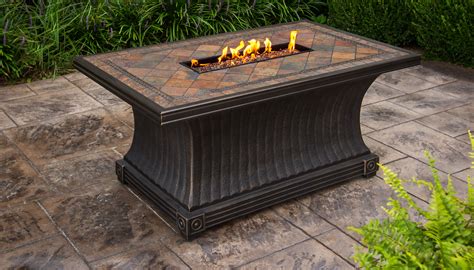 Tk Classics Vienna 32 X 52 Inch Rectangular Slate Top Gas Fire Pit