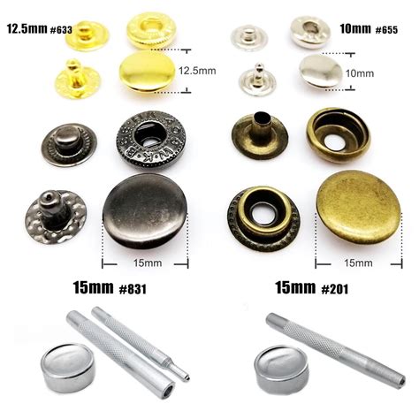 Metal Press Stud Snap Button Popper Fastener For Leather Clothes Jacket