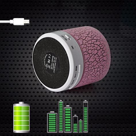 A9 Mini Portable Glare Crack Bluetooth Stereo Speaker With Built In Mic And Led Support Hands
