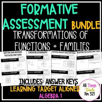 Select the one best answer1. Transformations of Functions - FORMATIVE ASSESSMENT Bundle ...