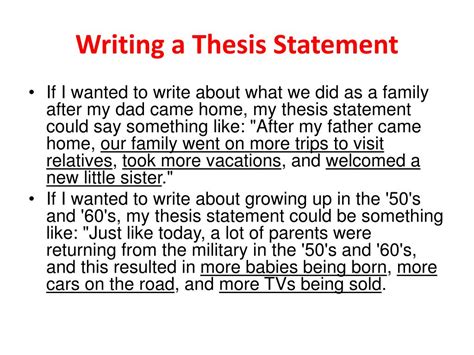 Ppt Writing A Thesis Statement Powerpoint Presentation Free Download