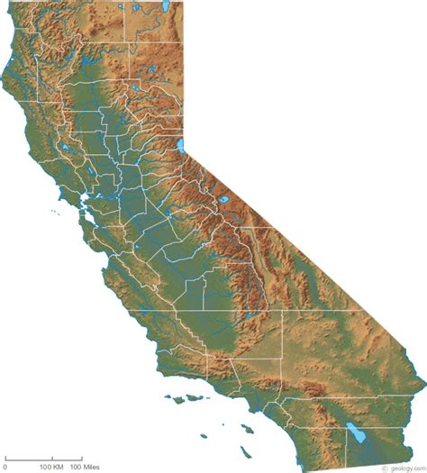 topographic map of california ricca chloette