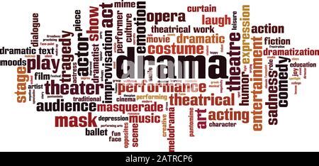 Drama Word Cloud Concept Collage Made Of Words About Drama Vector Illustration Stock Vector