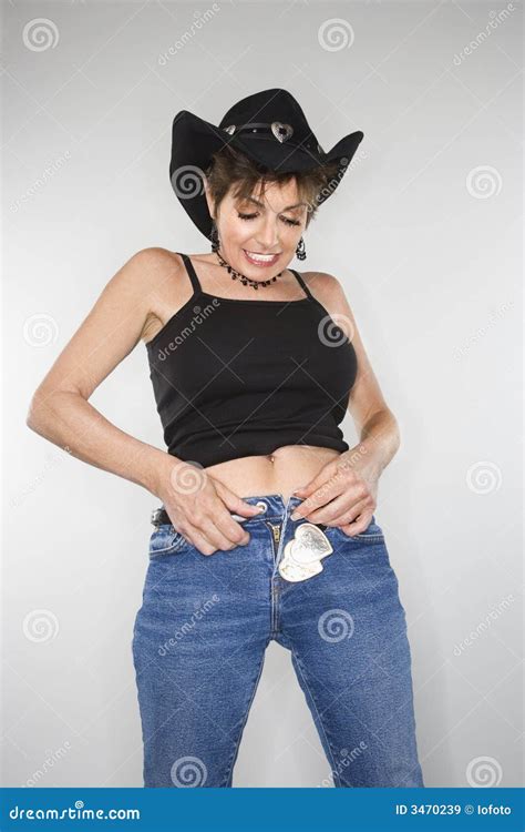 Woman Buttoning Jeans Stock Image Image Of Button Pretty 3470239