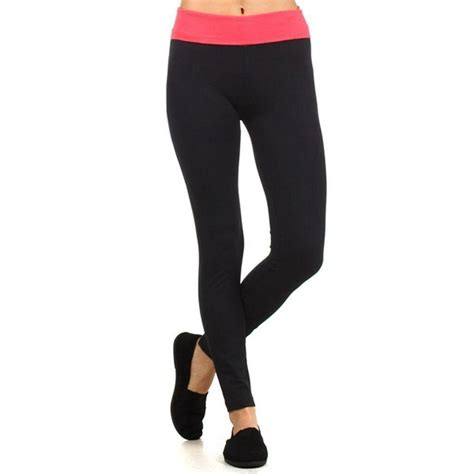 Thelovely Women Fold Over Banded Waist Workout Fitness Yoga Pants