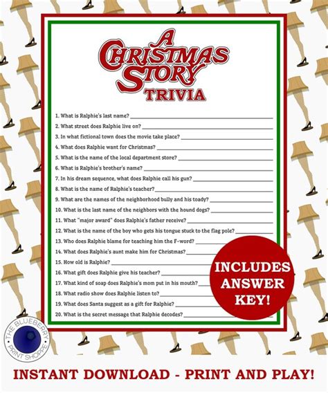 A Christmas Story Trivia Holiday Party Game Christmas Etsy