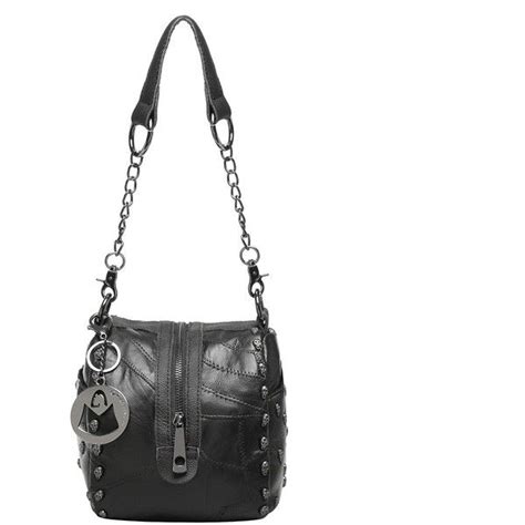 Mg Collection Lambskin Gothic Skull Studded Convertible Shoulder Bag €