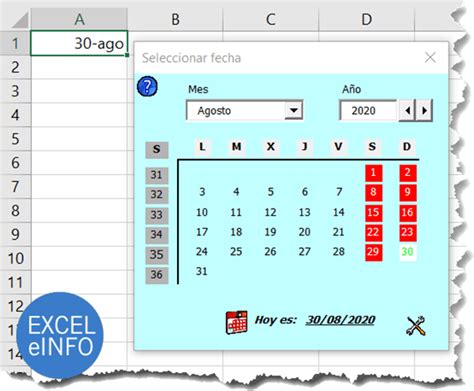 Calendario Configurable Para Nuestros Archivos De Excel Con Vba Y