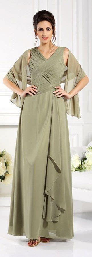 Special Sage Green Long Dress With A Shawl Bride Dress Mother Of The