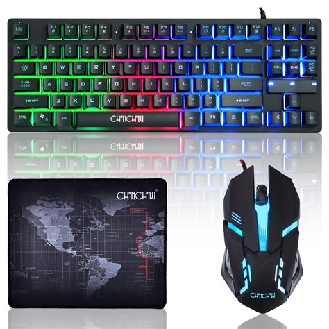 Buy Chonchow 87 Keys Tkl Gaming Keyboard And Mouse Combo Wired Led