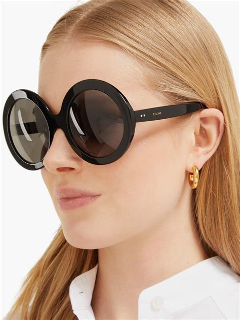 oversized round acetate sunglasses celine eyewear matchesfashion us round face sunglasses