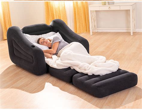 Intex 68565 Inflatable Sofa Bed Pull Out Single Seater Sofa Chair For