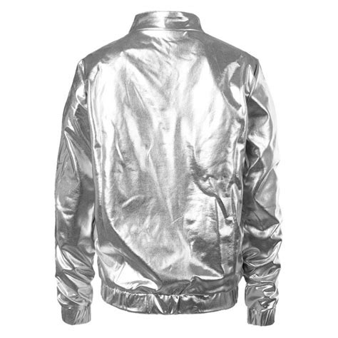 Silver Metallic Leather Jacket Rockstar Jacket