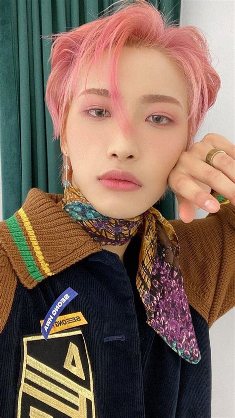 Seonghwa Ateez Wallpaper Pink Hair Girl Kpop