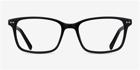 basel rectangle black full rim eyeglasses eyebuydirect