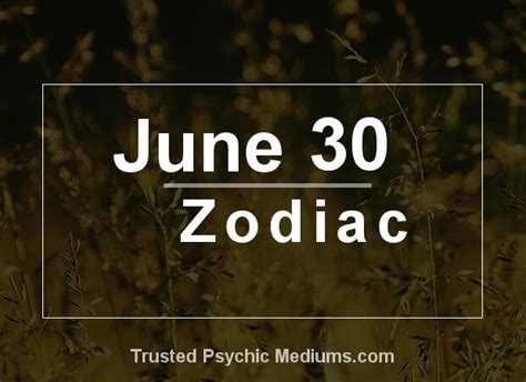 The year is divided into twelve sections in western astrology there are 12 different zodiac signs. June 30 Zodiac - Complete Birthday Horoscope and ...