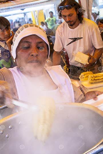 Woman Prepares Typical Bolivian Foods Editorial Image Image Of