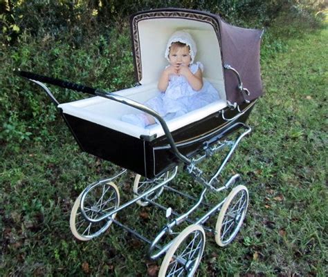 Vintage Silver Across Baby Stroller English Baby Carriage Baby Pram