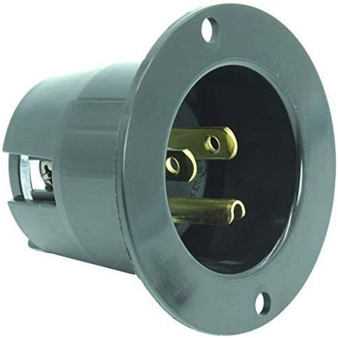 journeyman pro 5278 15 amp 120 125 volt nema 5 15 flanged inlet black commercial grade 2 pole